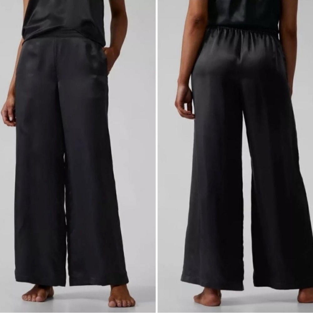 Athleta Calm Cool Lightweight "Satin" Wide Leg Lounge Pajama PJ Pants Size M
